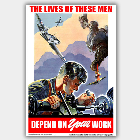 War Poster - Work - 13 x 19 inches