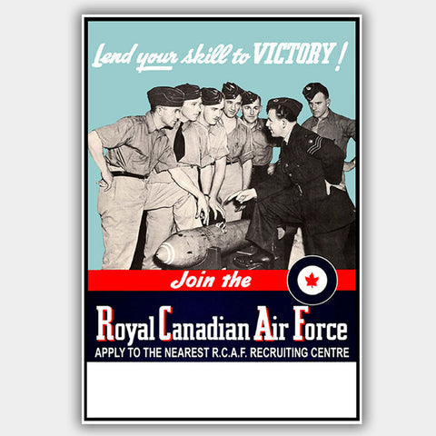War Poster - RCAF - "Victory" - 13 x 19 inches