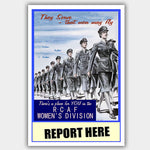 War Poster - RCAF - "Report Here" - 13 x 19 inches