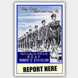 War Poster - RCAF - "Report Here" - 13 x 19 inches