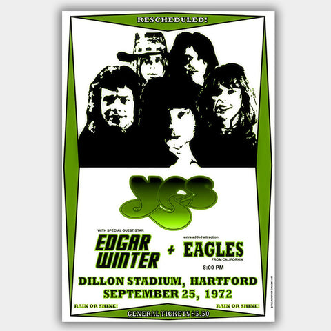 Yes with Eagles/E.Winter (1972) - Concert Poster - 13 x 19 inches