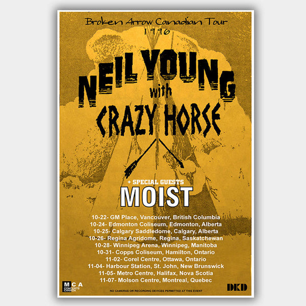 Neil Young with Moist (1996) - Concert Poster - 13 x 19 inches