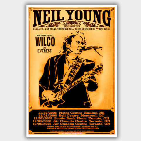 Neil Young with Wilco (2008) - Concert Poster - 13 x 19 inches