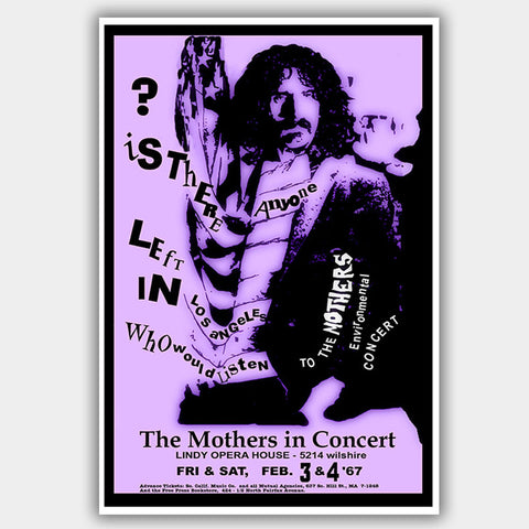 Frank Zappa (1967) - Concert Poster - 13 x 19 inches